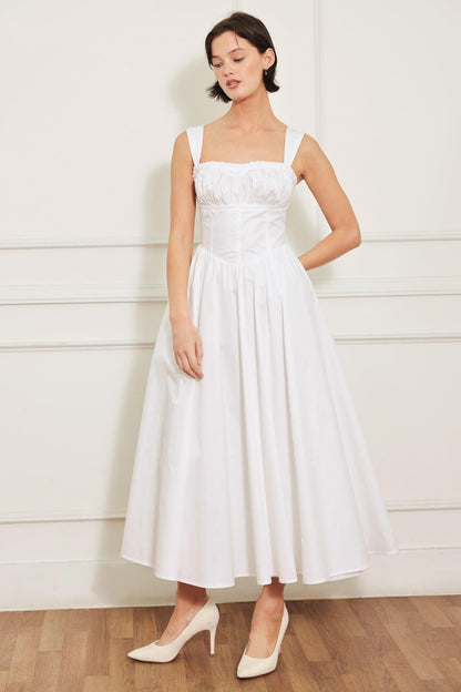 SWEETHEART SERENADE WOVEN MIDI DRESS Flying Tomato