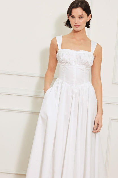 SWEETHEART SERENADE WOVEN MIDI DRESS Flying Tomato