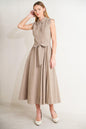 CAFE AU LAIT WOVEN MIDI DRESS Flying Tomato