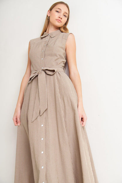 CAFE AU LAIT WOVEN MIDI DRESS Flying Tomato