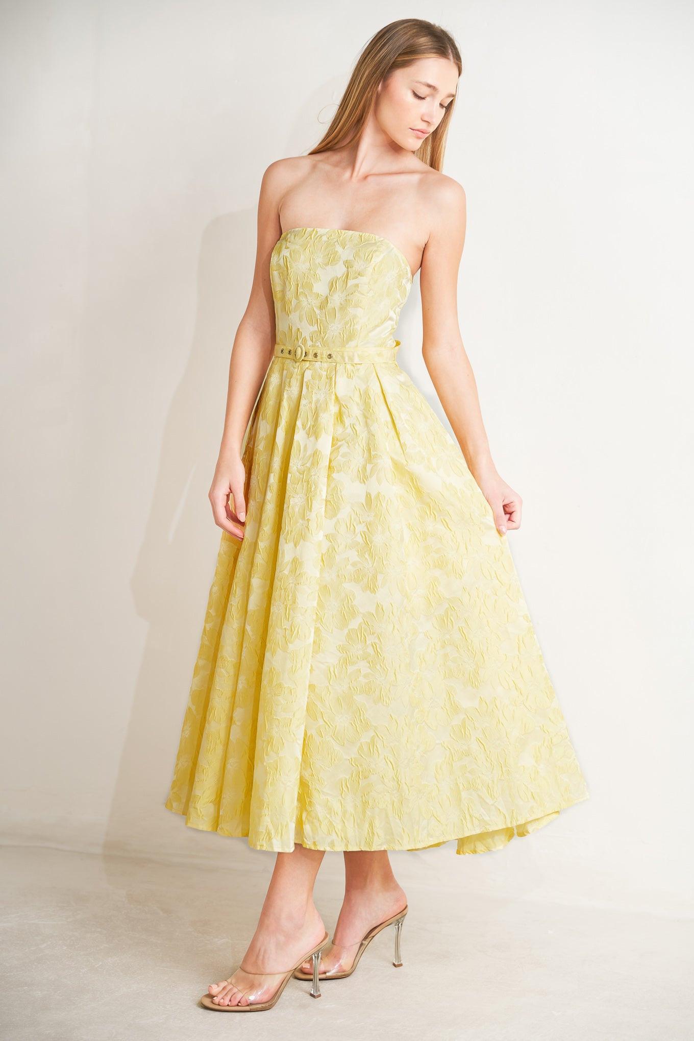 BUTTERCUP BLOOM WOVEN MIDI DRESS Flying Tomato