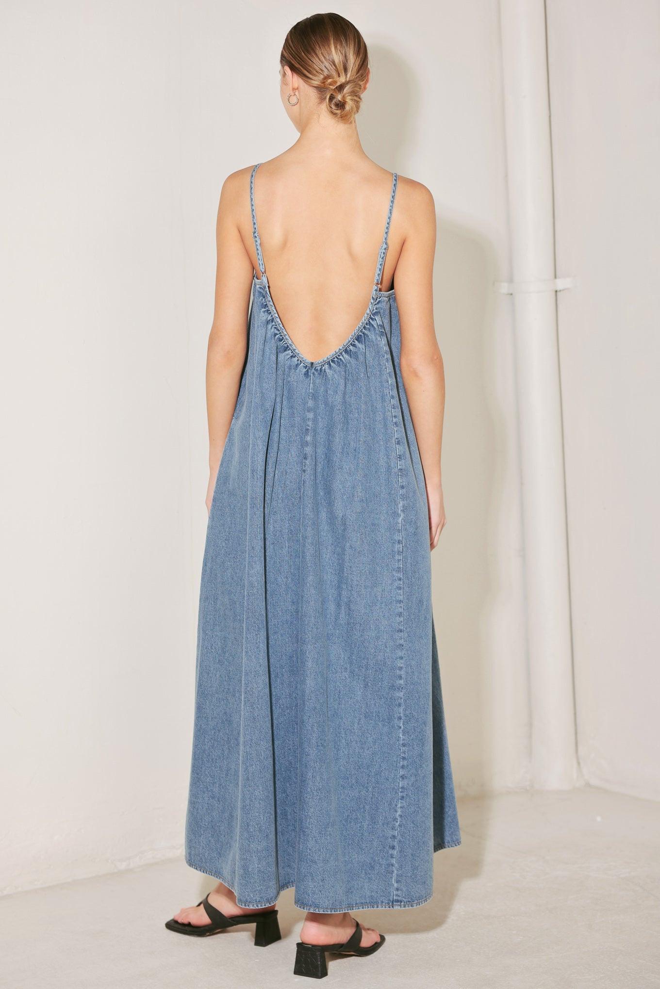 INDIGO WEEKEND THEORY DENIM MIDI DRESS Flying Tomato