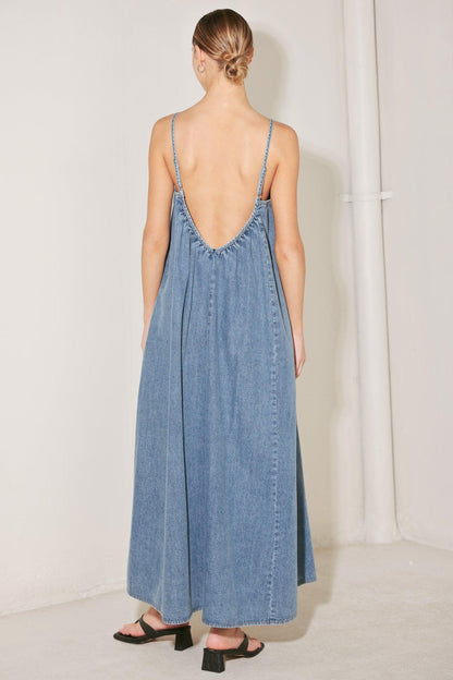 INDIGO WEEKEND THEORY DENIM MIDI DRESS Flying Tomato