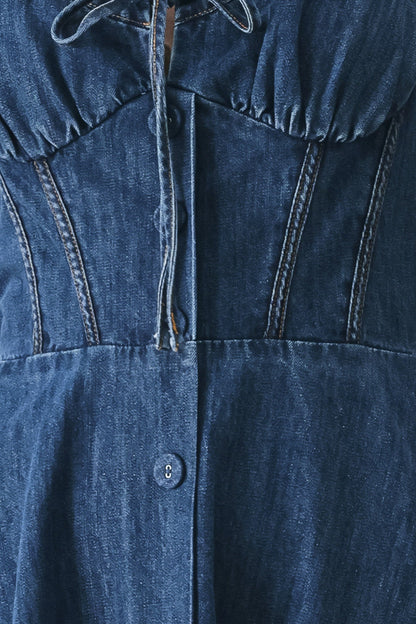 BLUE CRUSH DENIM MIDI DRESS Flying Tomato