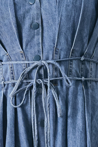 MIDNIGHT FLOW DENIM MIDI DRESS Flying Tomato