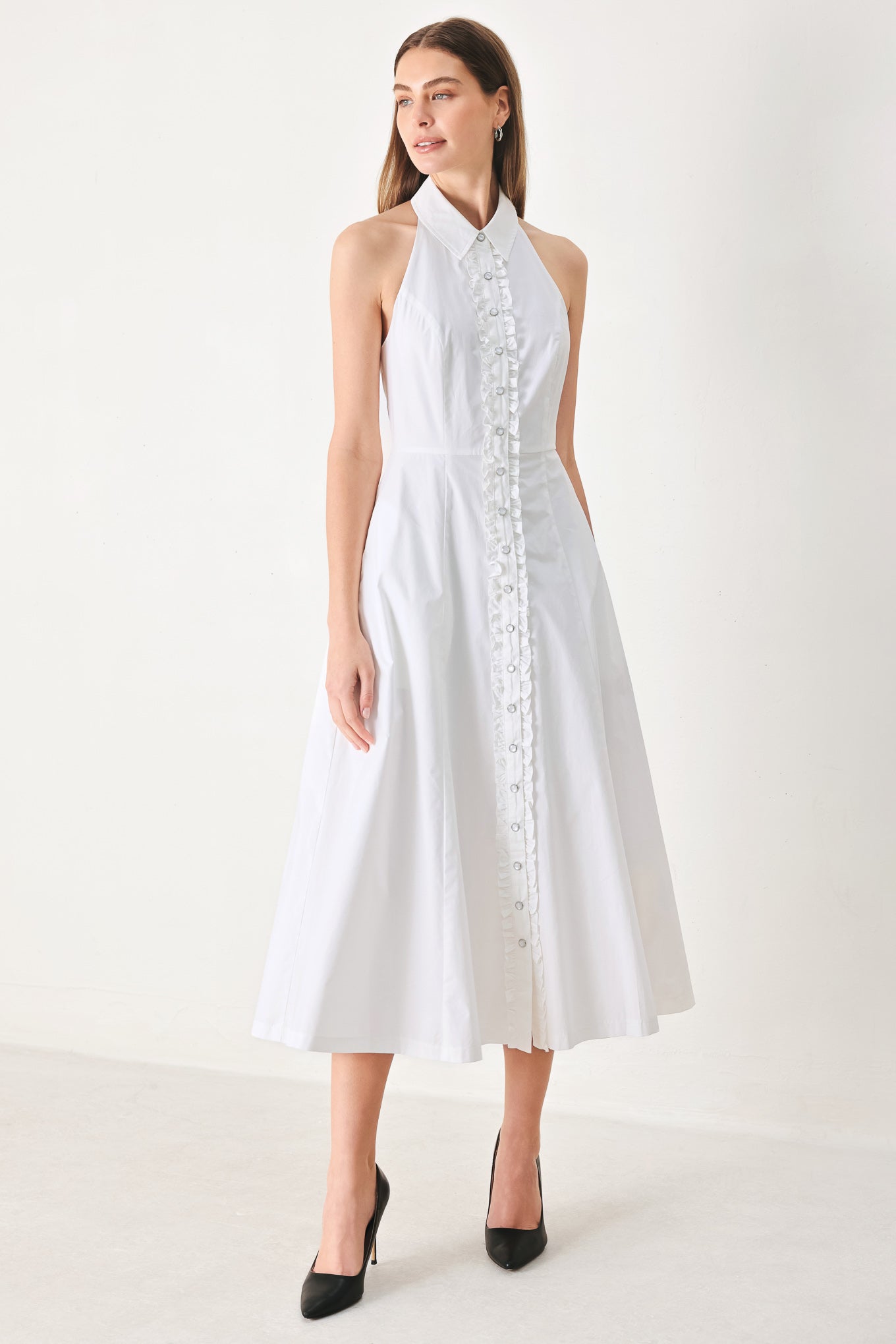 ANGEL CHARM WOVEN MIDI DRESS Flying Tomato