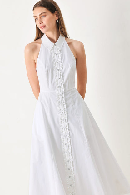 ANGEL CHARM WOVEN MIDI DRESS Flying Tomato
