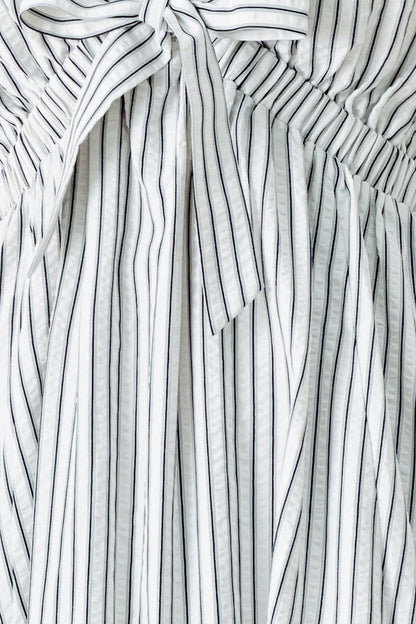 WHISPER STRIPE WOVEN MIDI DRESS Flying Tomato