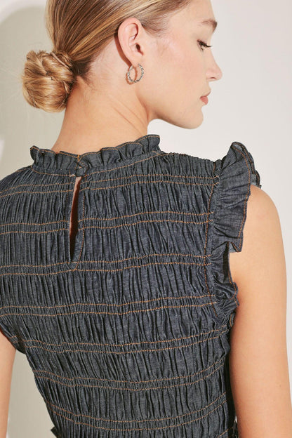 ROMANTIC REVERIE DENIM MIDI DRESS Flying Tomato