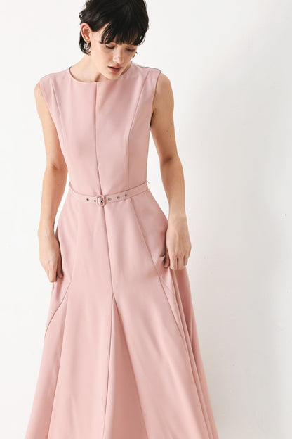 CALM AFTERGLOW BLUSH WOVEN MIDI DRESS Flying Tomato
