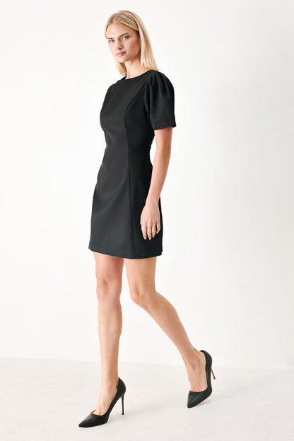 BLACK MIDNIGHT WOVEN MINI DRESS Flying Tomato