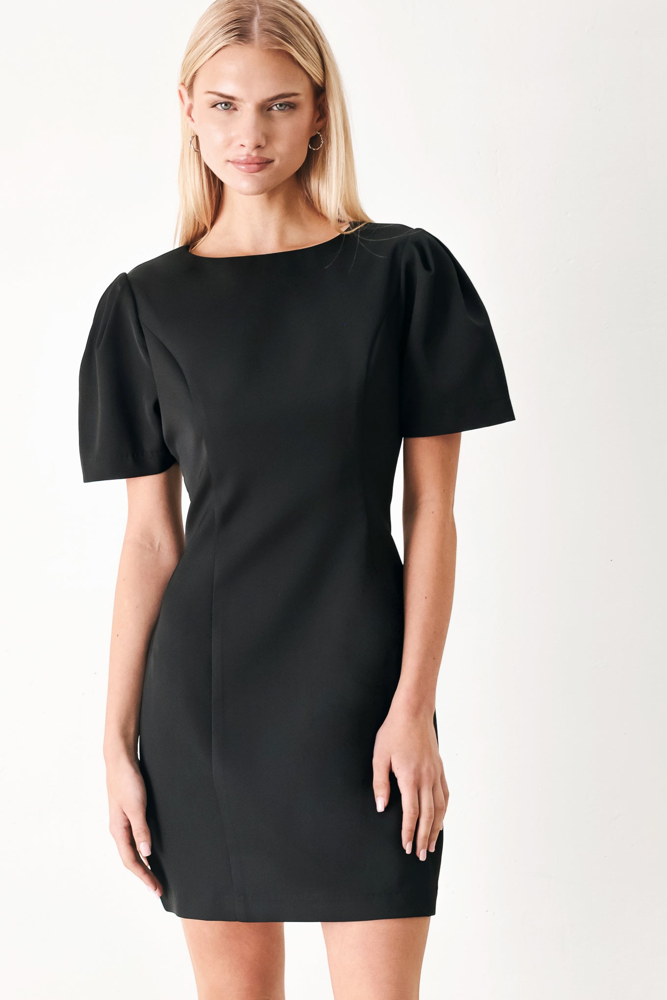 BLACK MIDNIGHT WOVEN MINI DRESS Flying Tomato