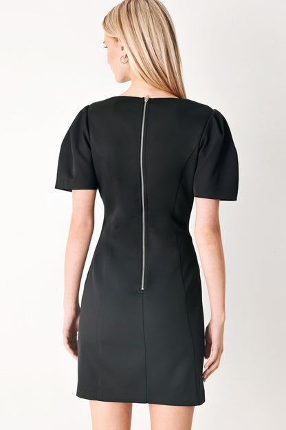 BLACK MIDNIGHT WOVEN MINI DRESS Flying Tomato