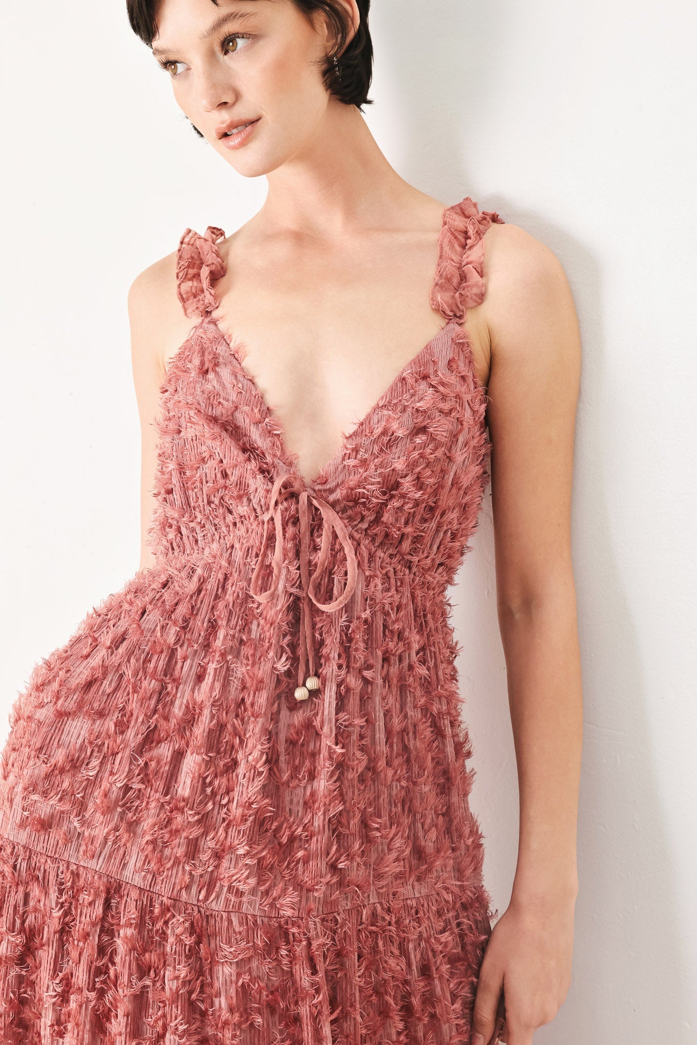 TWILIGHT ROSETTE WOVEN MAXI DRESS Flying Tomato