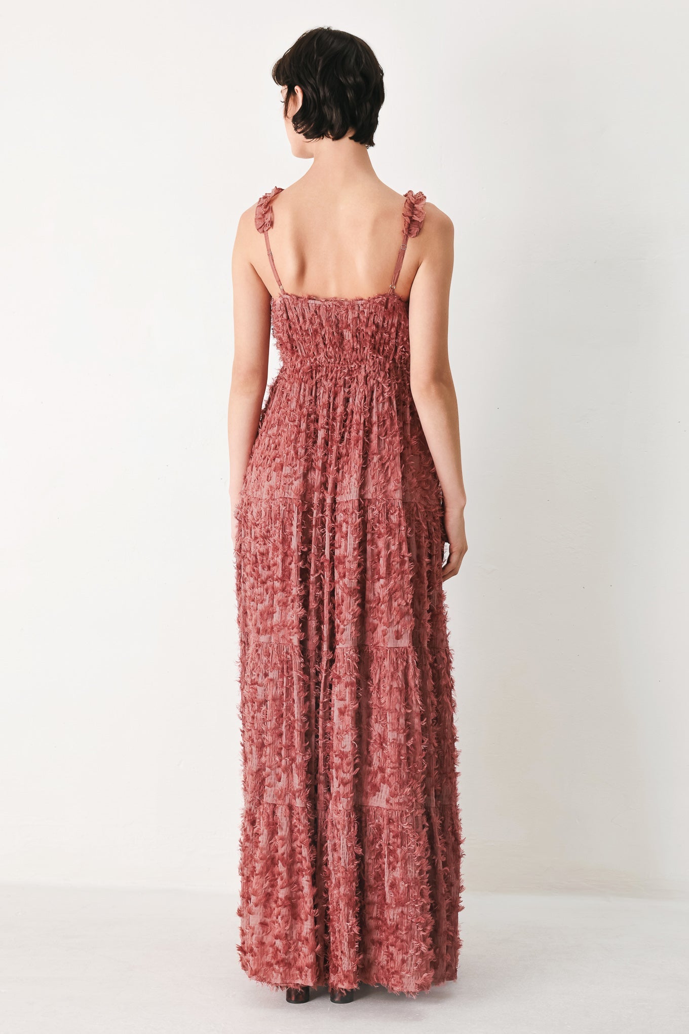 TWILIGHT ROSETTE WOVEN MAXI DRESS Flying Tomato