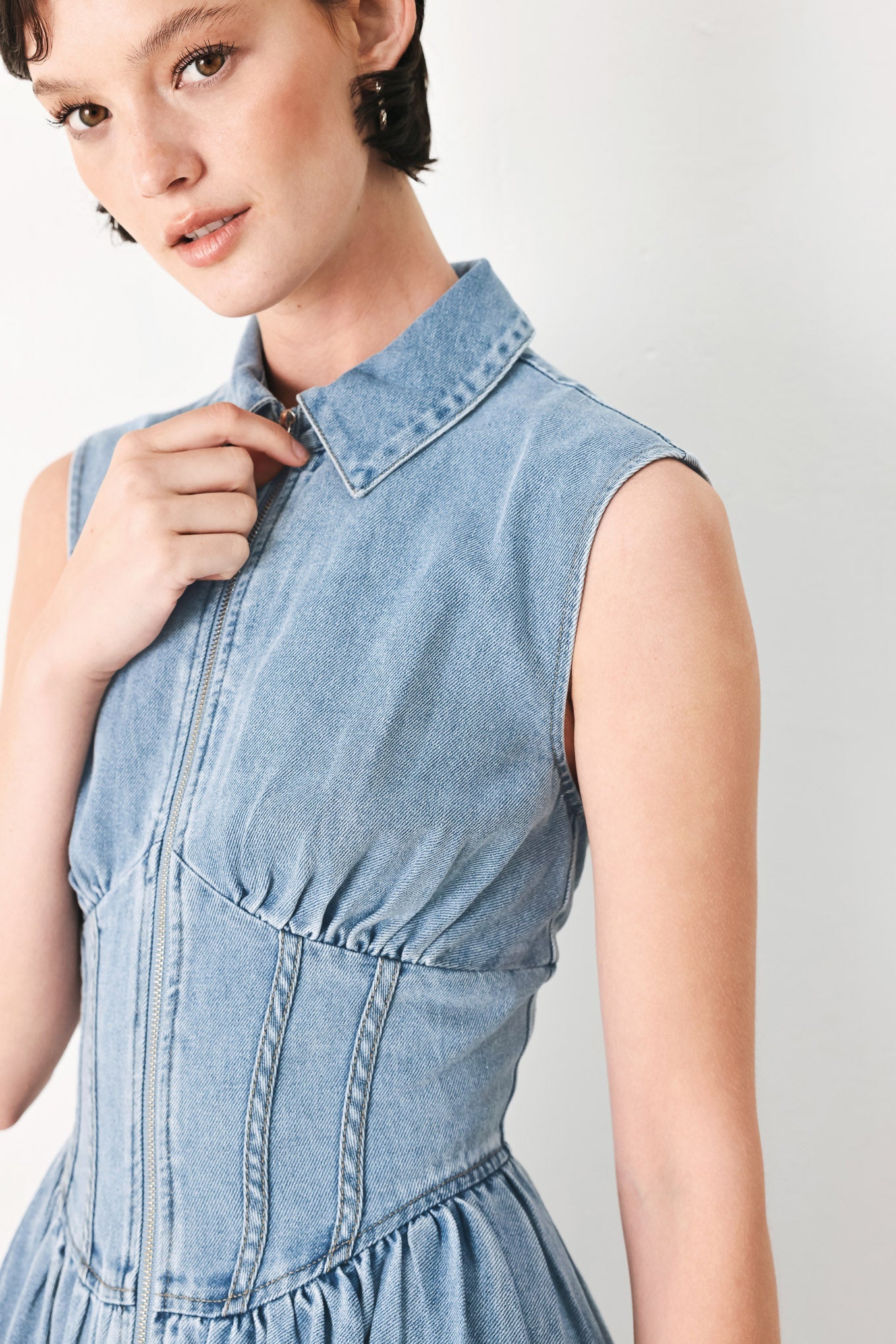 SUNDAY STROLL DENIM MIDI DRESS Flying Tomato