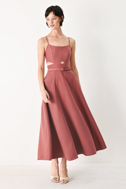 PEARL MOON WOVEN MIDI DRESS Flying Tomato