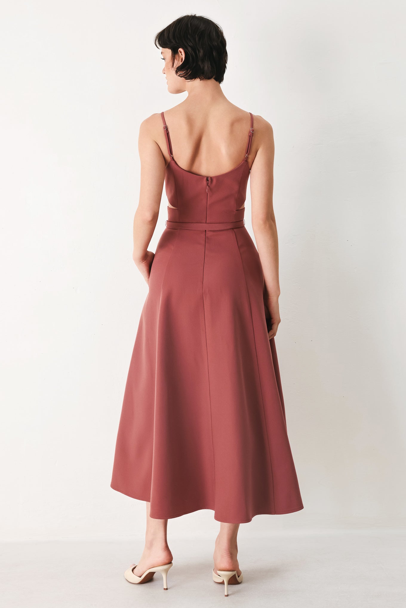 PEARL MOON WOVEN MIDI DRESS Flying Tomato