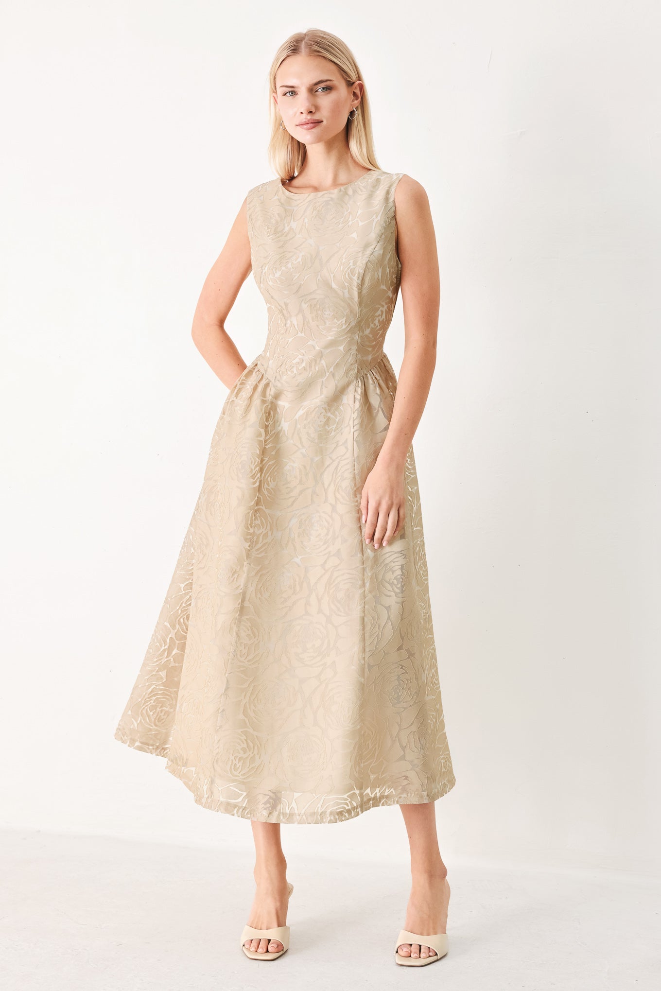 EVENING BLOSSOM ORGANZA MIDI DRESS Flying Tomato