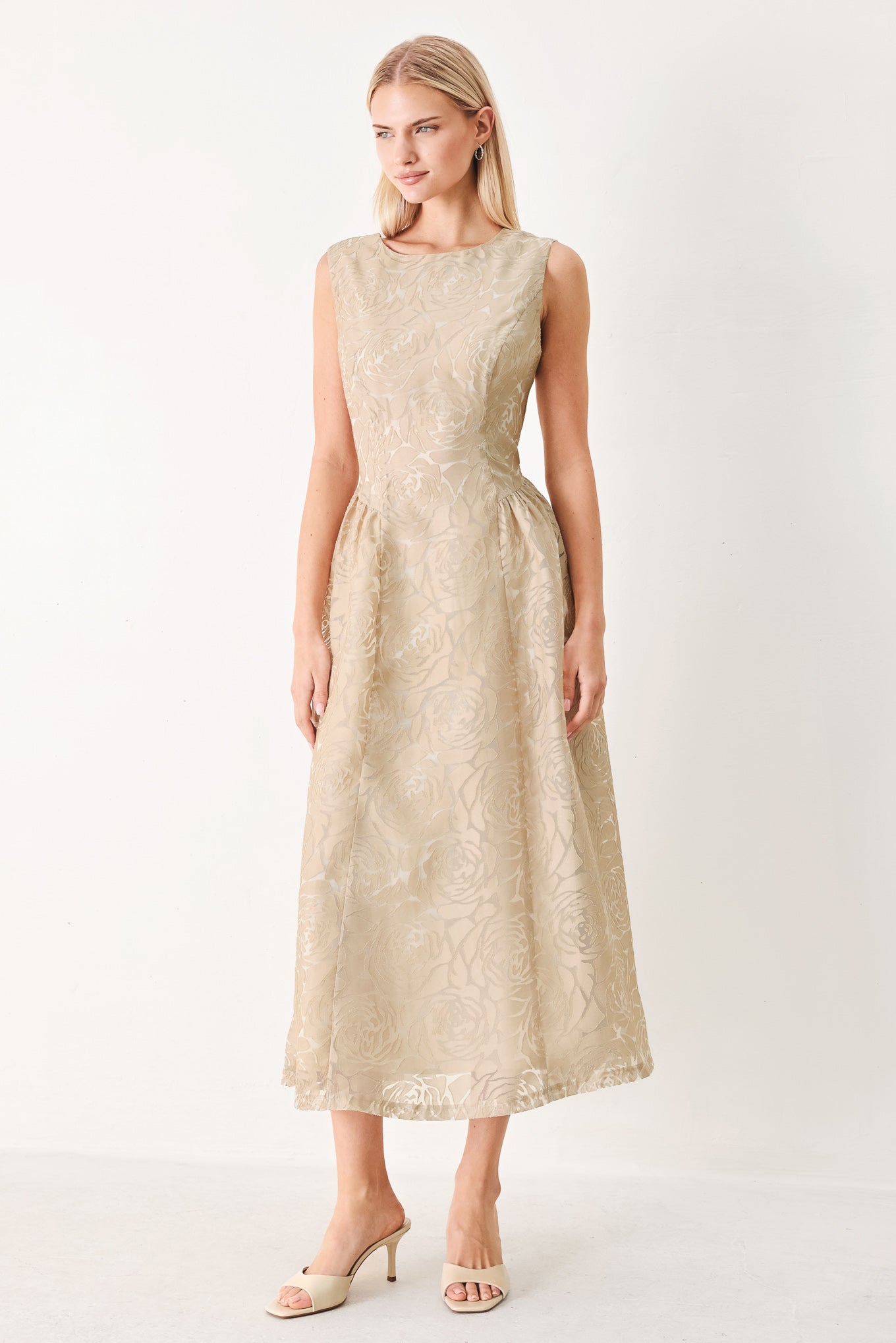 EVENING BLOSSOM ORGANZA MIDI DRESS Flying Tomato