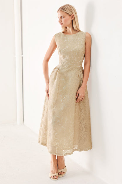 EVENING BLOSSOM ORGANZA MIDI DRESS Flying Tomato
