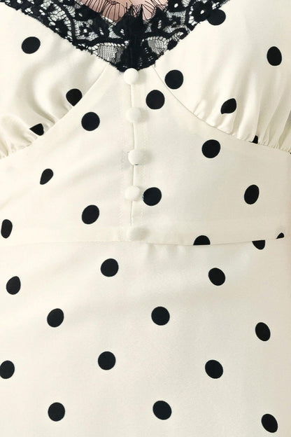 DOTTY SWEETHEART WOVEN MIDI DRESS Flying Tomato