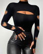 Heart Cutout Beaded Long-Sleeve Top | Sexy Country Chic Fashion for Women Country in My Heart