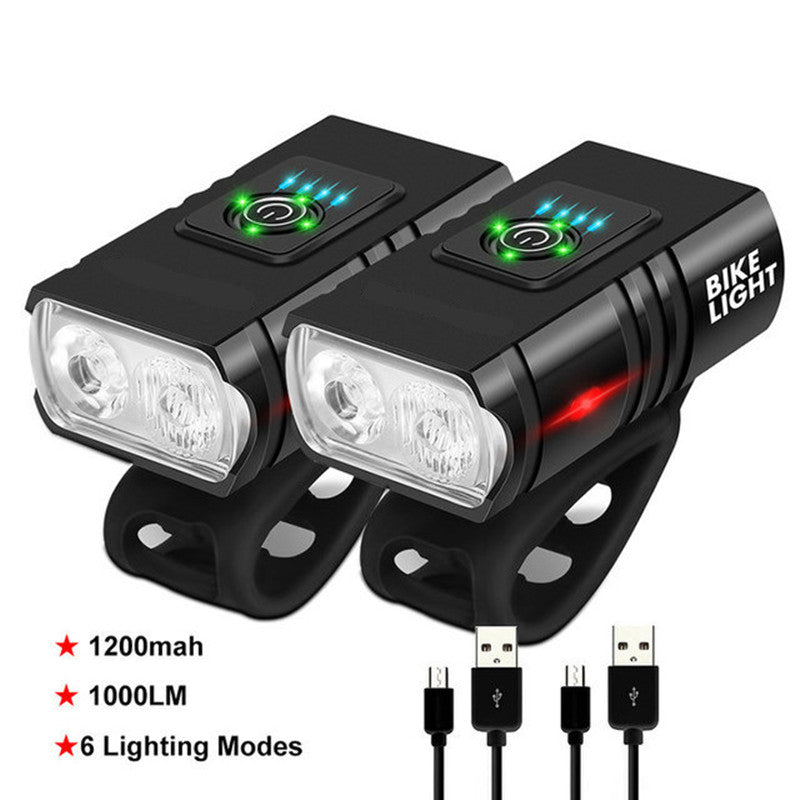 Rechargeable bicycle cycling night light USB light T6 light Strong flashlight Mountain bike front and rear light accessories