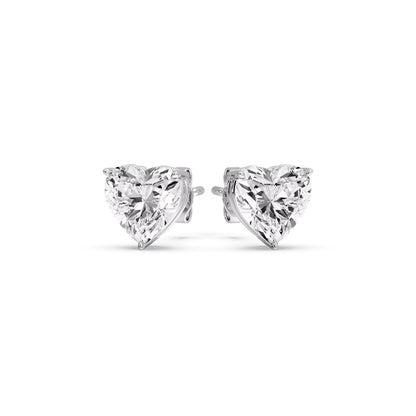 Heart Shaped 3 Prong Basket Stud Earring Fascinating Diamonds