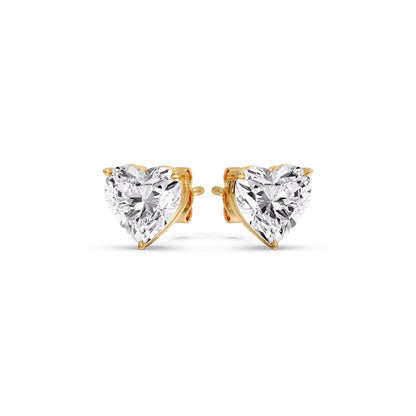 Heart Shaped 3 Prong Basket Stud Earring Fascinating Diamonds