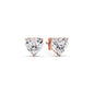 Heart Shaped 3 Prong Basket Stud Earring Fascinating Diamonds