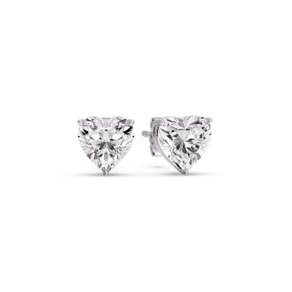 Heart Shaped 3 Prong Basket Stud Earring Fascinating Diamonds