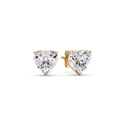 Heart Shaped 3 Prong Basket Stud Earring Fascinating Diamonds