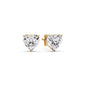 Heart Shaped 3 Prong Basket Stud Earring Fascinating Diamonds
