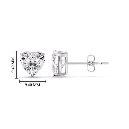 Heart Shaped 3 Prong Basket Stud Earring Fascinating Diamonds