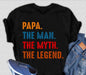 Papa, the Man, the Myth, the Legend Men's Bamboo Viscose/Organic Cotton Short Sleeve Graphic T-Shirt Spun Bamboo