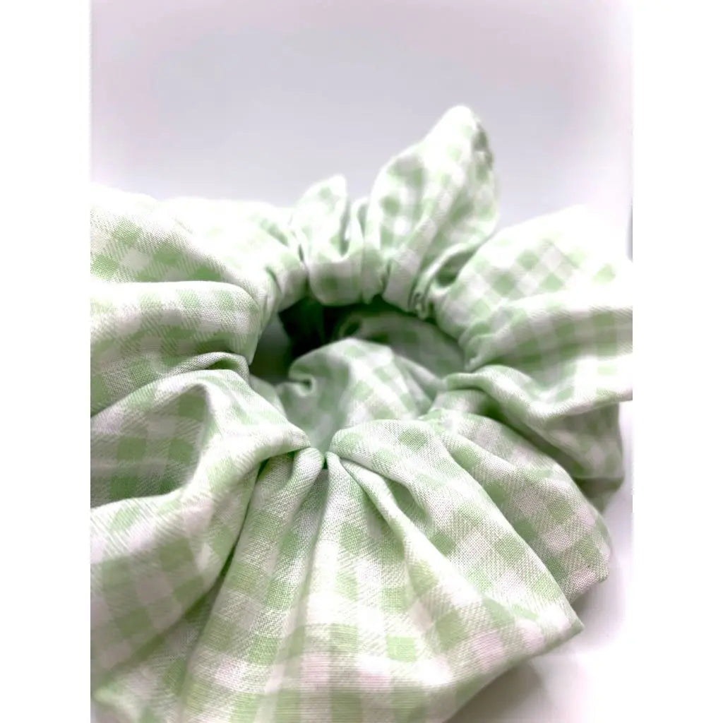 Mint Green Gingham Spring Scrunchie Enchanted Scrunch