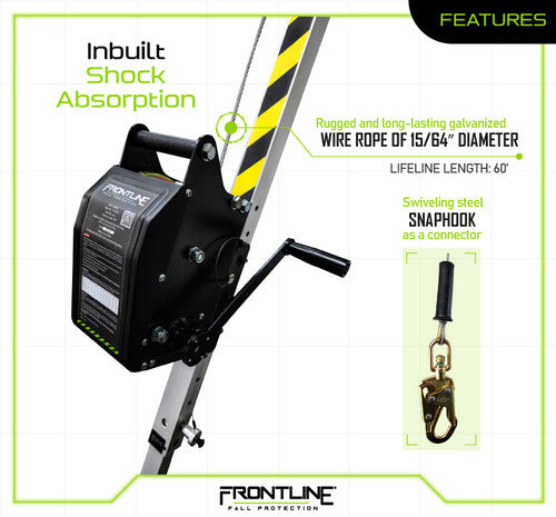 Frontline RUW60 MEGApod 60' Confined Space Winch with Galvanized Steel Cable VM Hardware