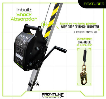 Frontline RUW60 MEGApod 60' Confined Space Winch with Galvanized Steel Cable VM Hardware