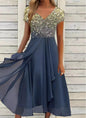 Serene Blooms Chiffon Patchwork Dress | Elegant Floral Dress for Summer Country in My Heart