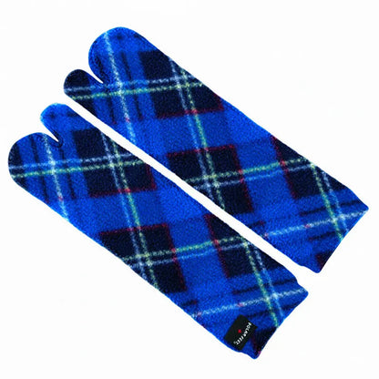 Polar Feet Fleece Tabi Socks - Blue Argyle Polar Feet® LLC
