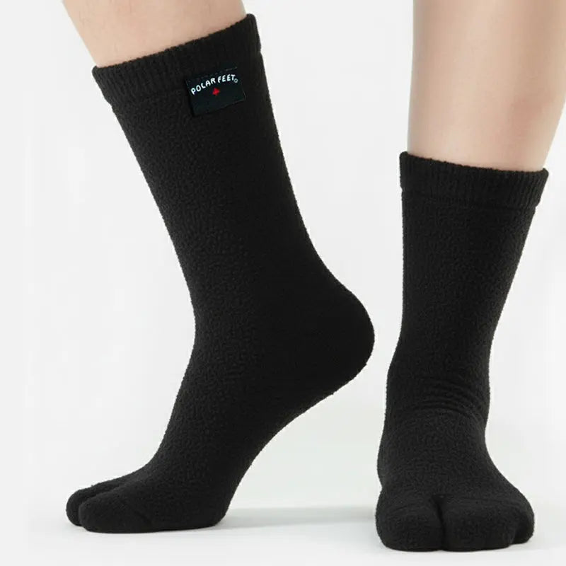 Polar Feet Fleece Tabi Socks - Black Polar Feet® LLC