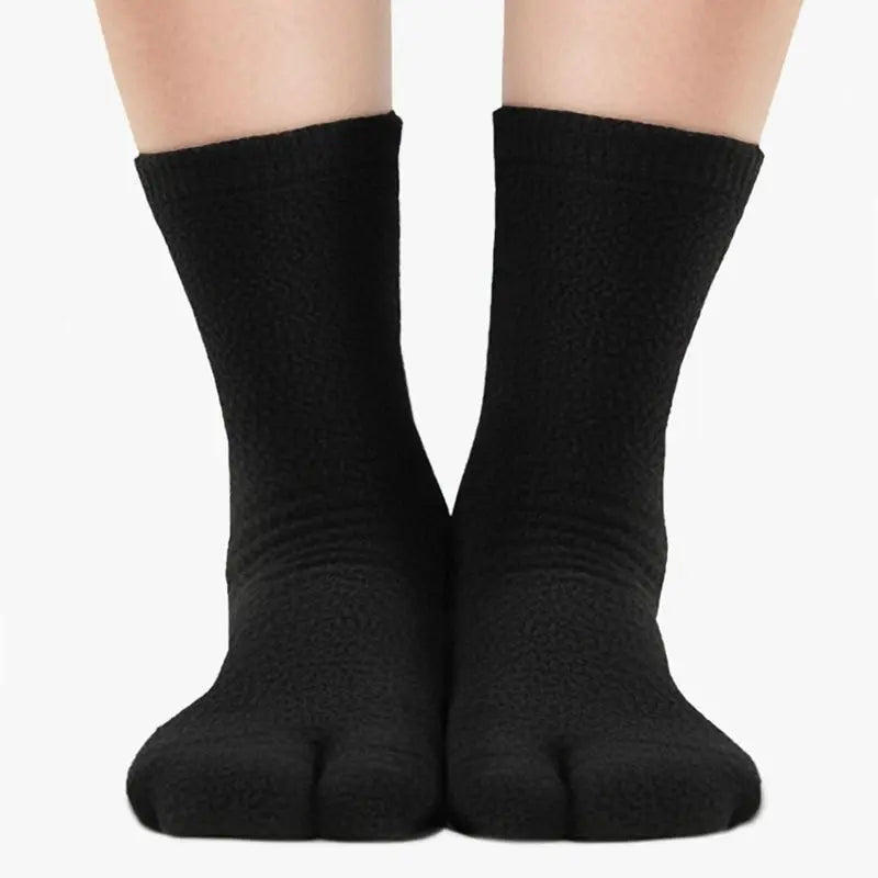 Polar Feet Fleece Tabi Socks - Black Polar Feet® LLC