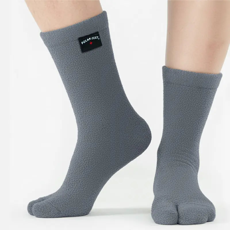 Polar Feet Fleece Tabi Socks - Soft Grey Polar Feet® LLC