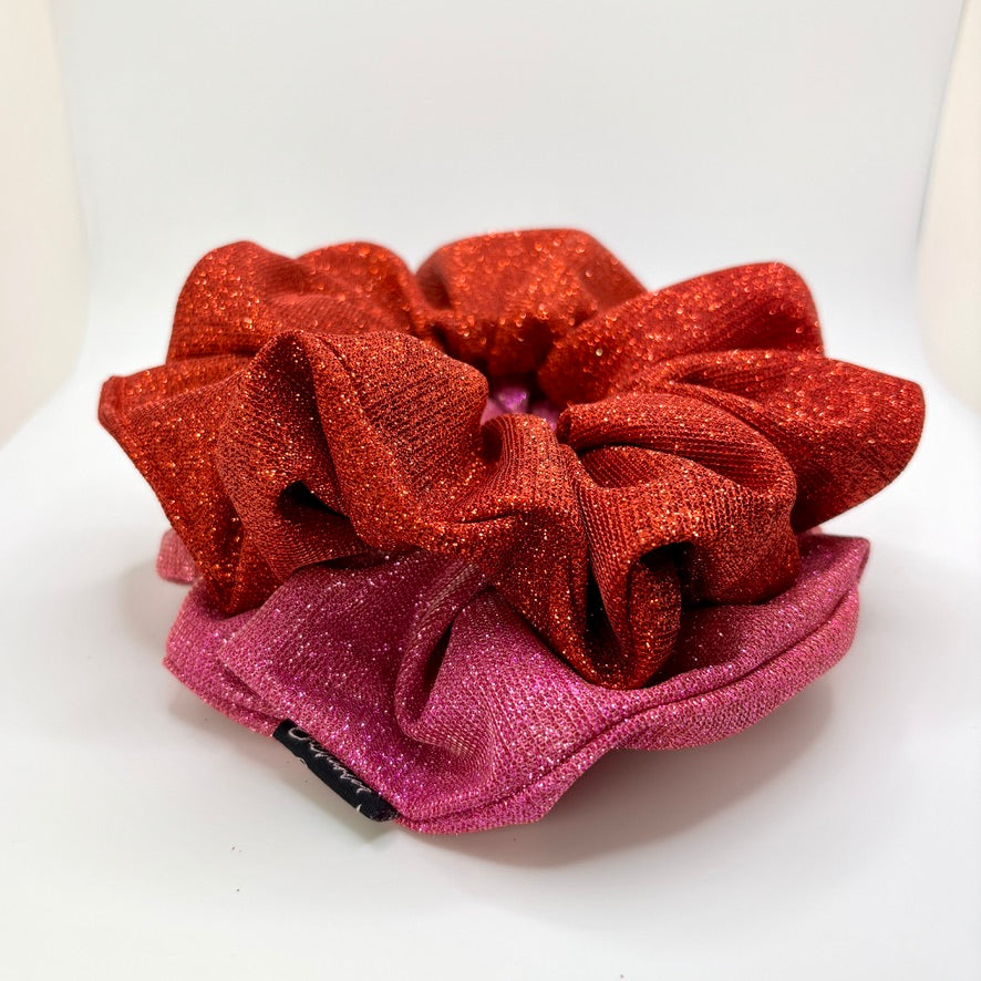 Pink & Red Sparkle Scrunchie Set Enchanted Scrunch