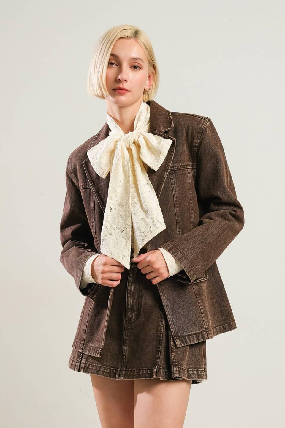 DARING CONFIDENCE DENIM BLAZER Flying Tomato
