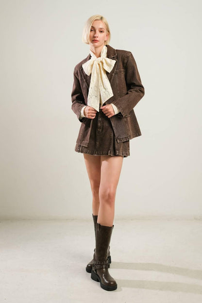 DARING CONFIDENCE DENIM BLAZER Flying Tomato