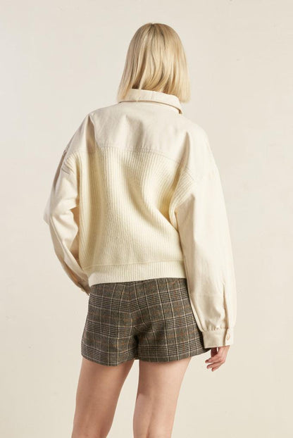 GO-GETTER GIRL SWEATER TWILL JACKET Flying Tomato