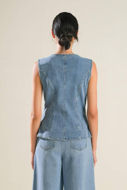 ADVENTURE AWAITS DENIM VEST Flying Tomato