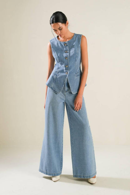 ADVENTURE AWAITS DENIM VEST Flying Tomato